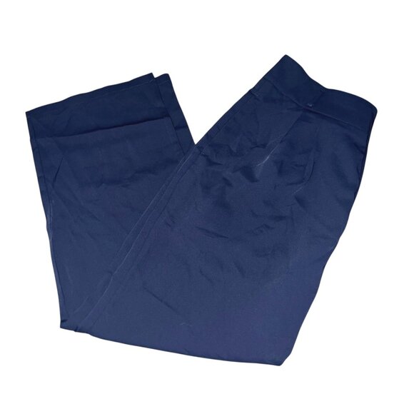 Halara High Waisted Shirred Straight Leg Work Pants Sz XL Womens Navy Blue Pocke - Picture 4 of 13